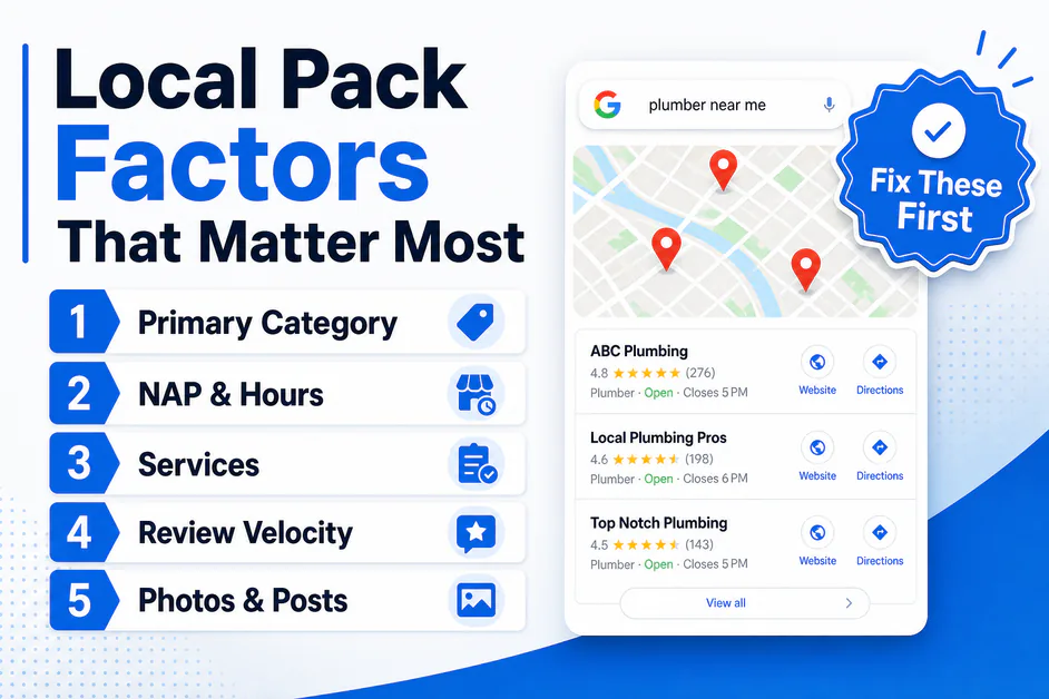 Priority bars graphic titled Local Pack Factors That Matter Most
