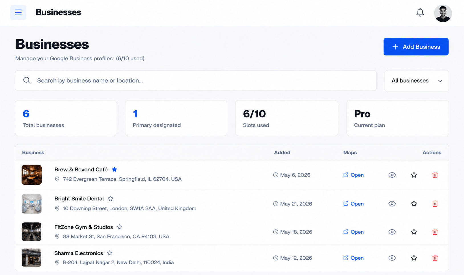 Add your business to PinAudit — manage multiple Google Business Profile locations